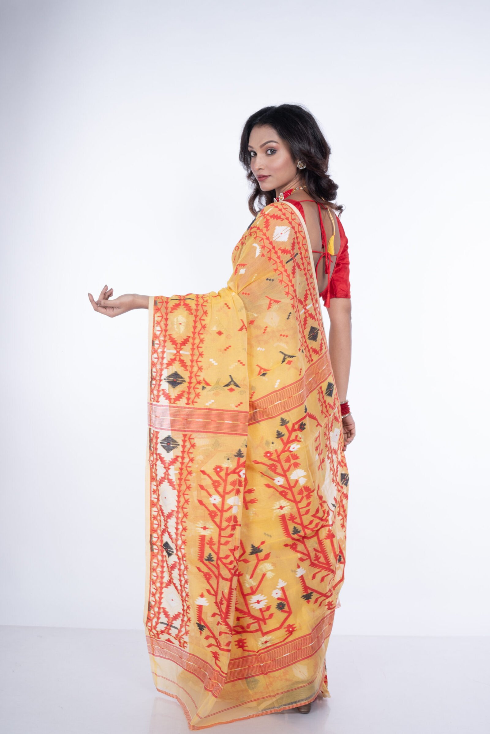 Jamdani 'Sunflower Shimmer' Soft Cotton - Image 4