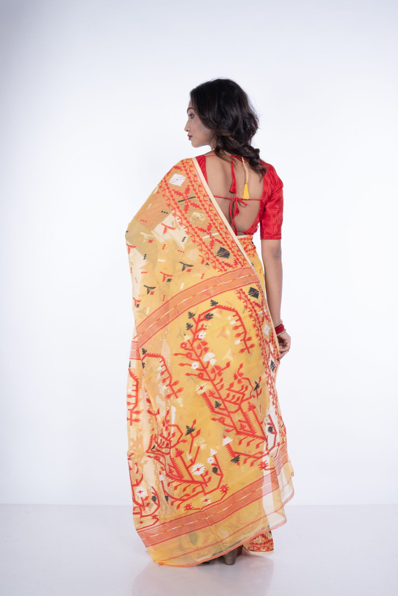 Jamdani 'Sunflower Shimmer' Soft Cotton - Image 3