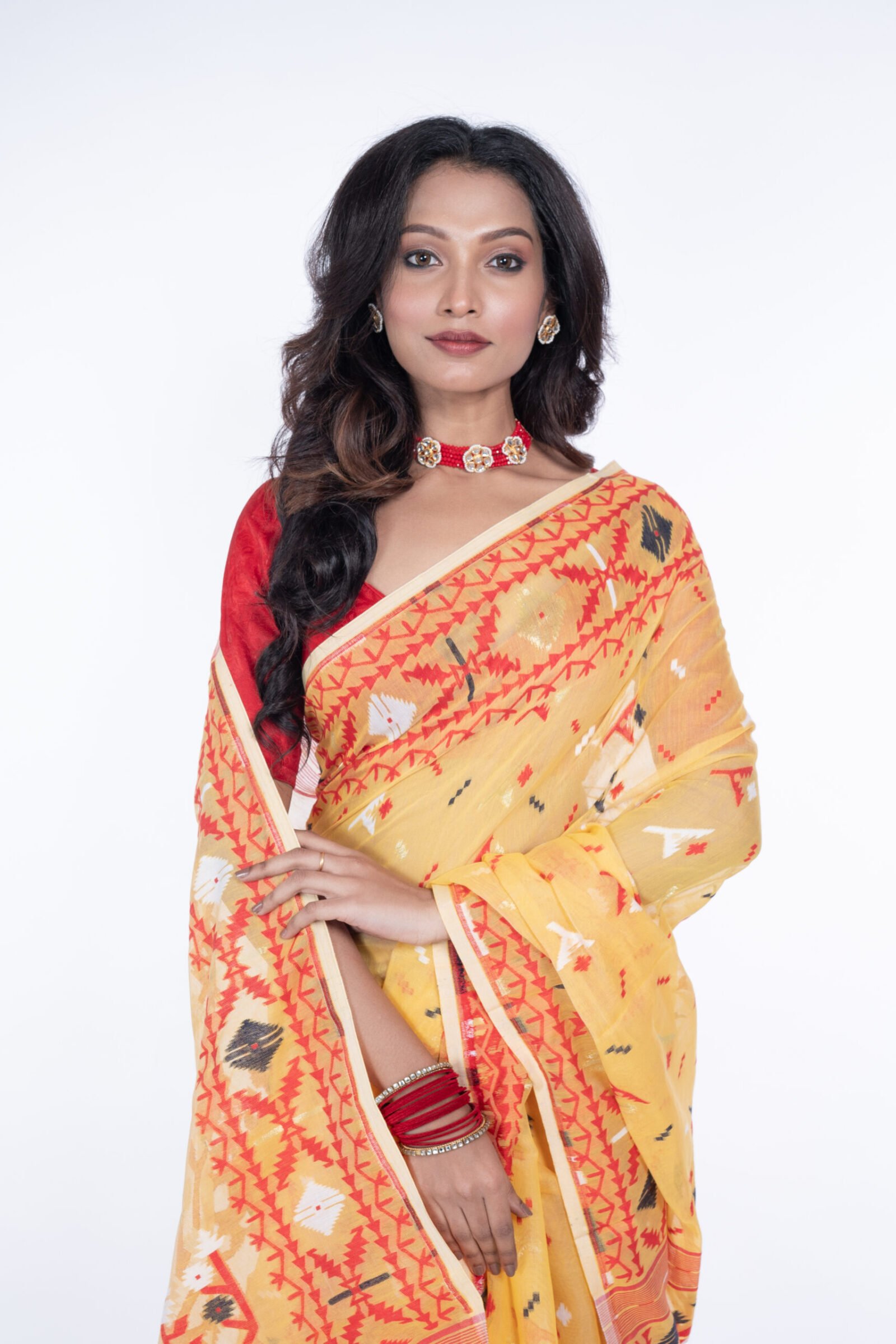 Jamdani 'Sunflower Shimmer' Soft Cotton - Image 2