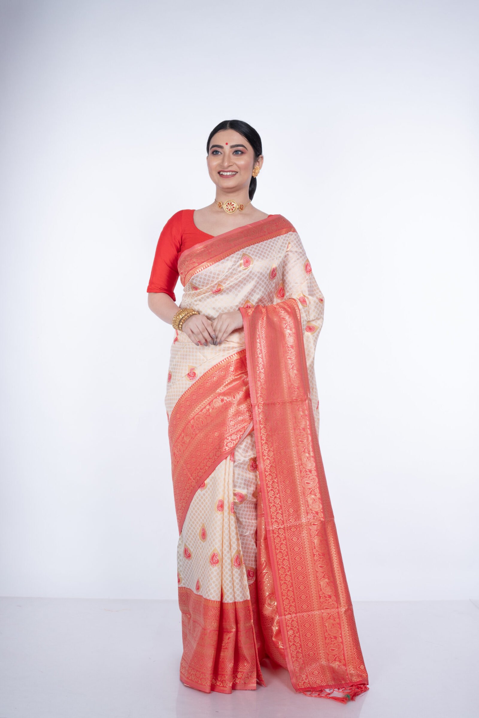 Bengal 'Temple Tranquil' Cotton Silk