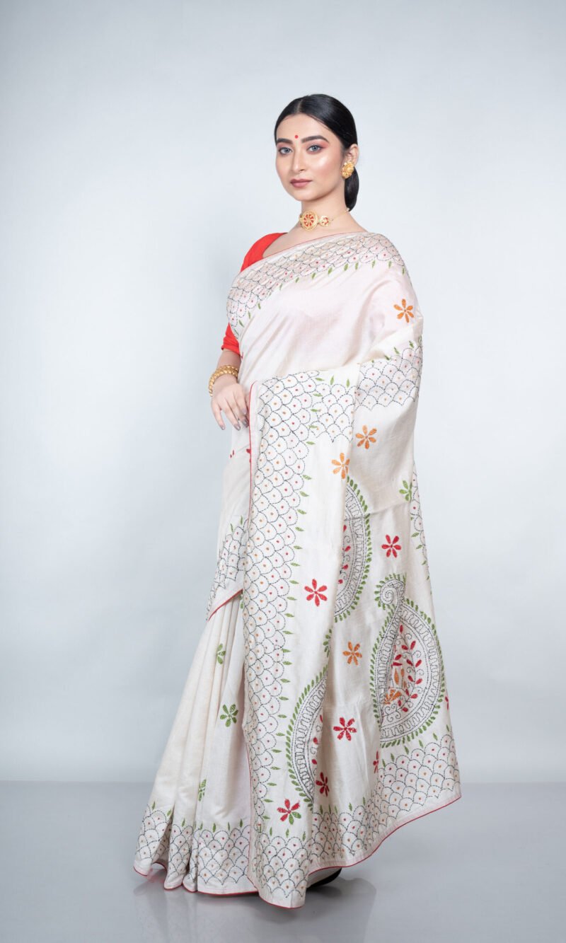 Kantha 'Snow Blossom' Tussar