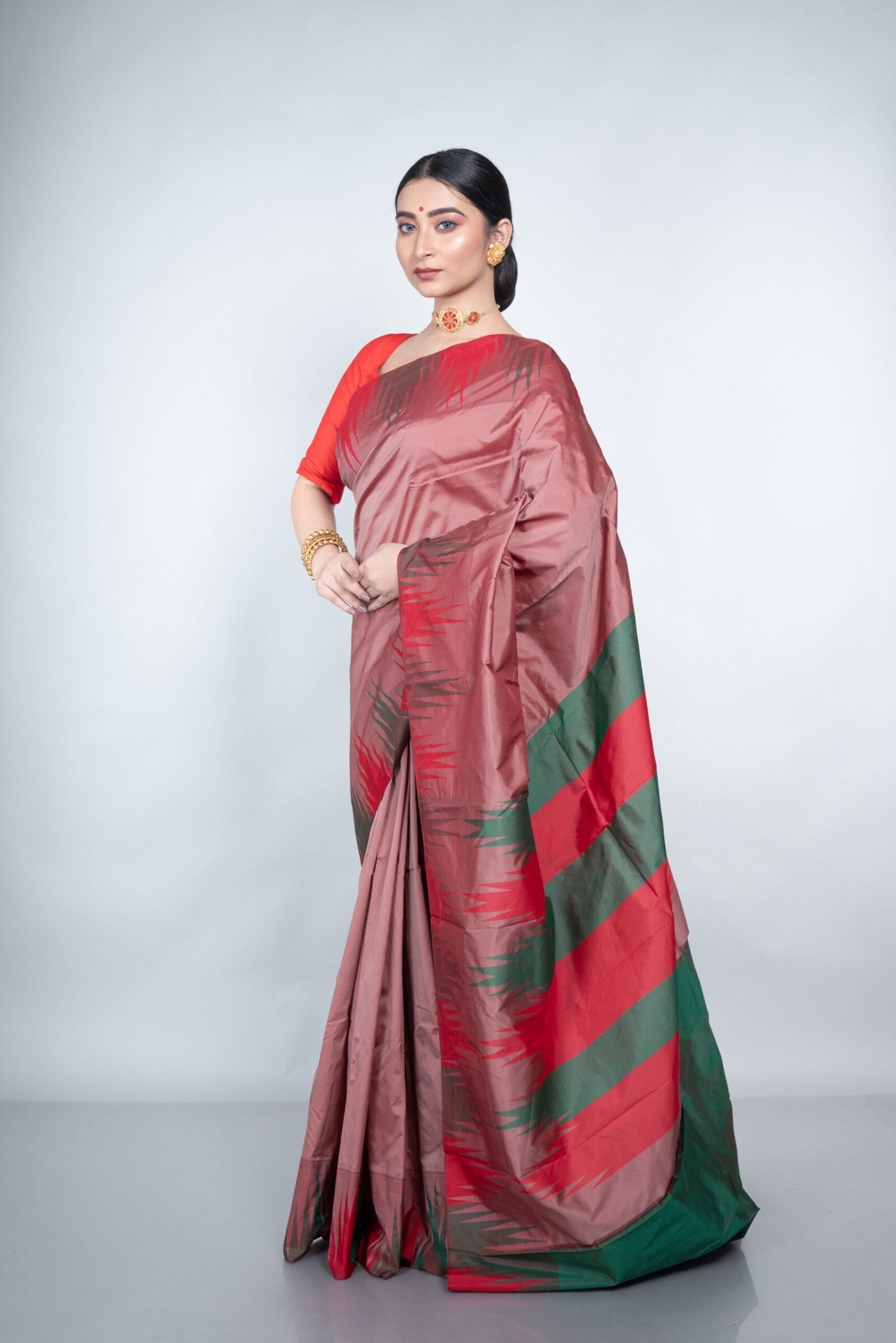 Kanjeevaram 'Sacred Scarlet' Silk - Image 2