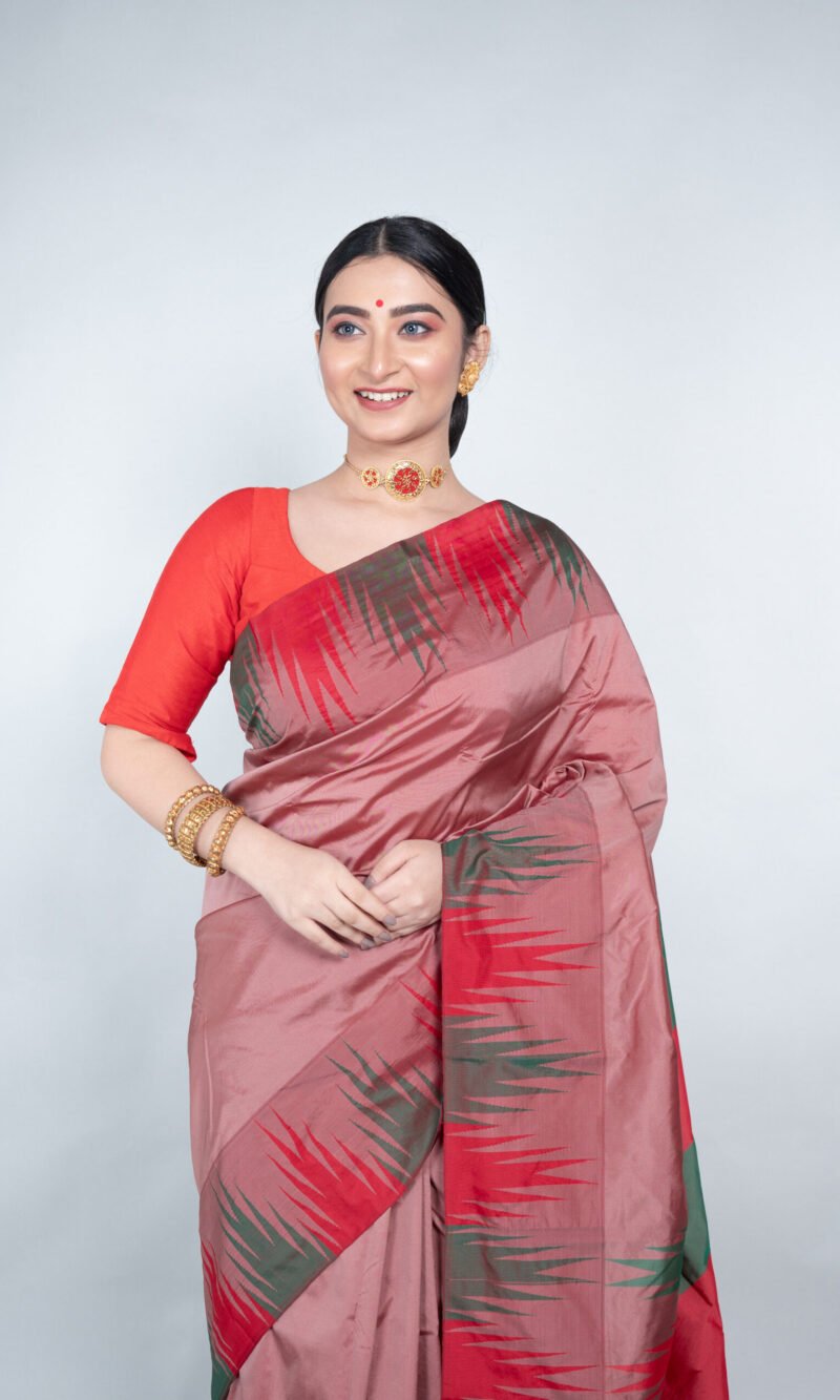 Kanjeevaram 'Sacred Scarlet' Silk