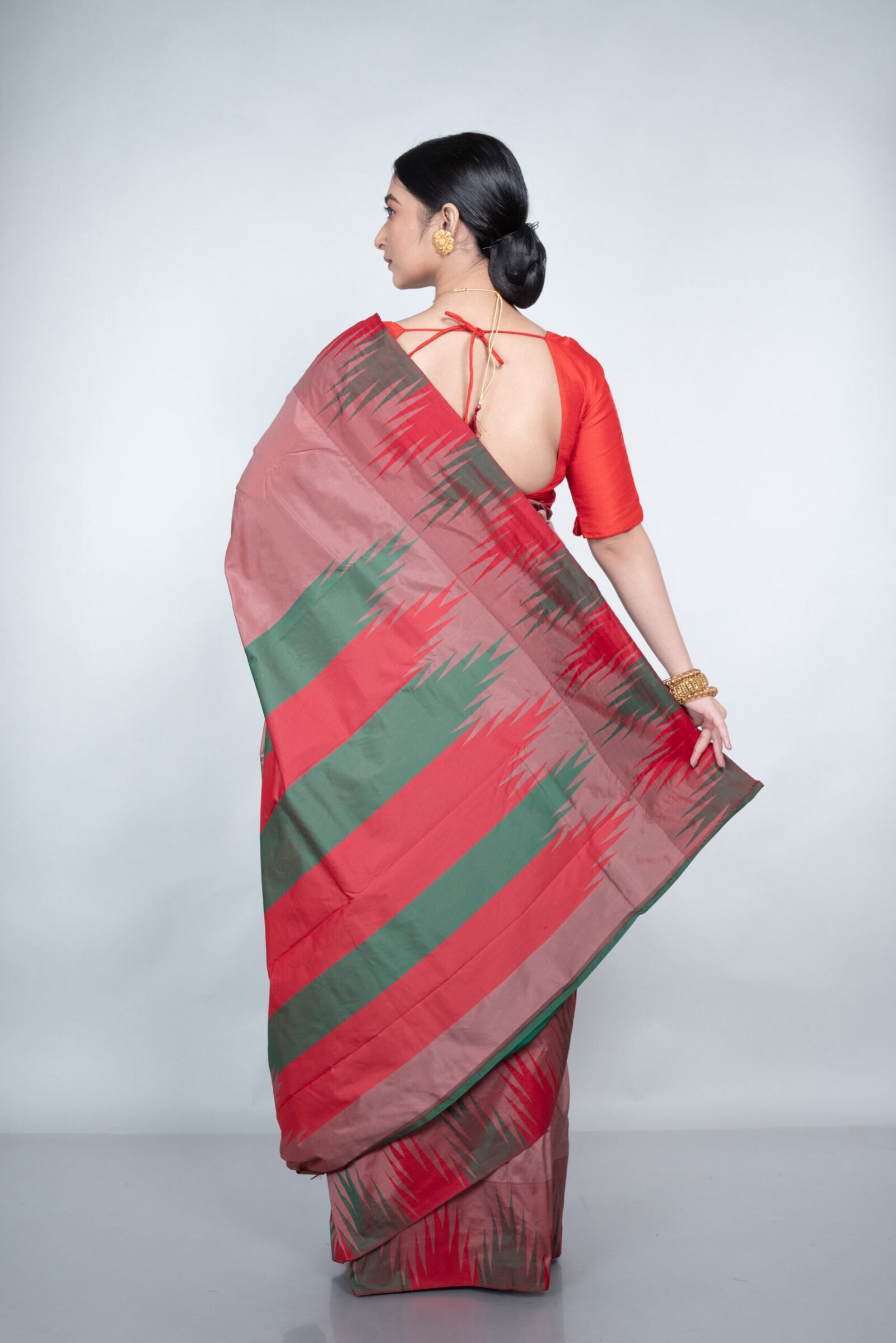 Kanjeevaram 'Sacred Scarlet' Silk - Image 4