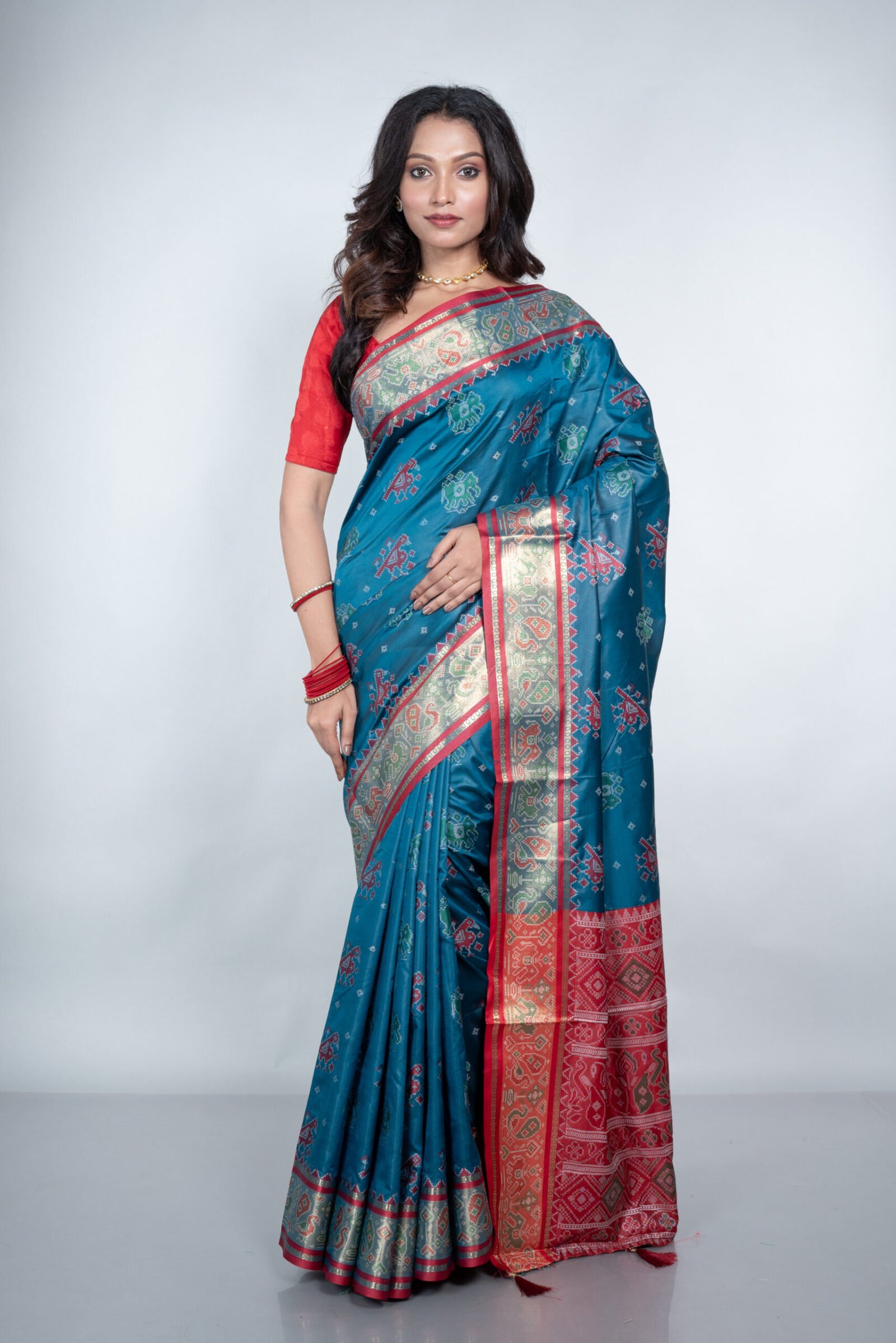 Patola 'Blue Lotus'  Silk - Image 2