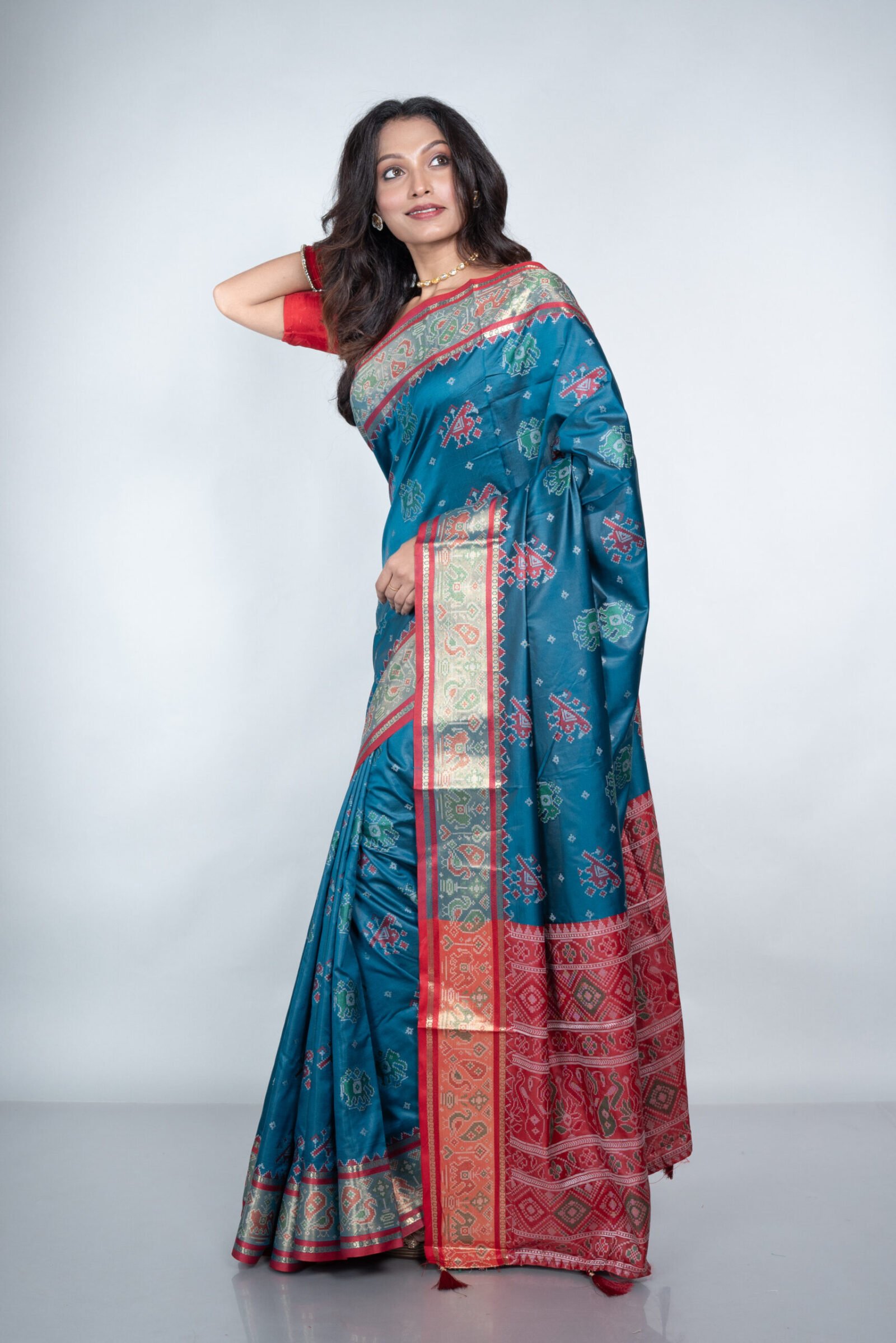 Patola 'Blue Lotus'  Silk