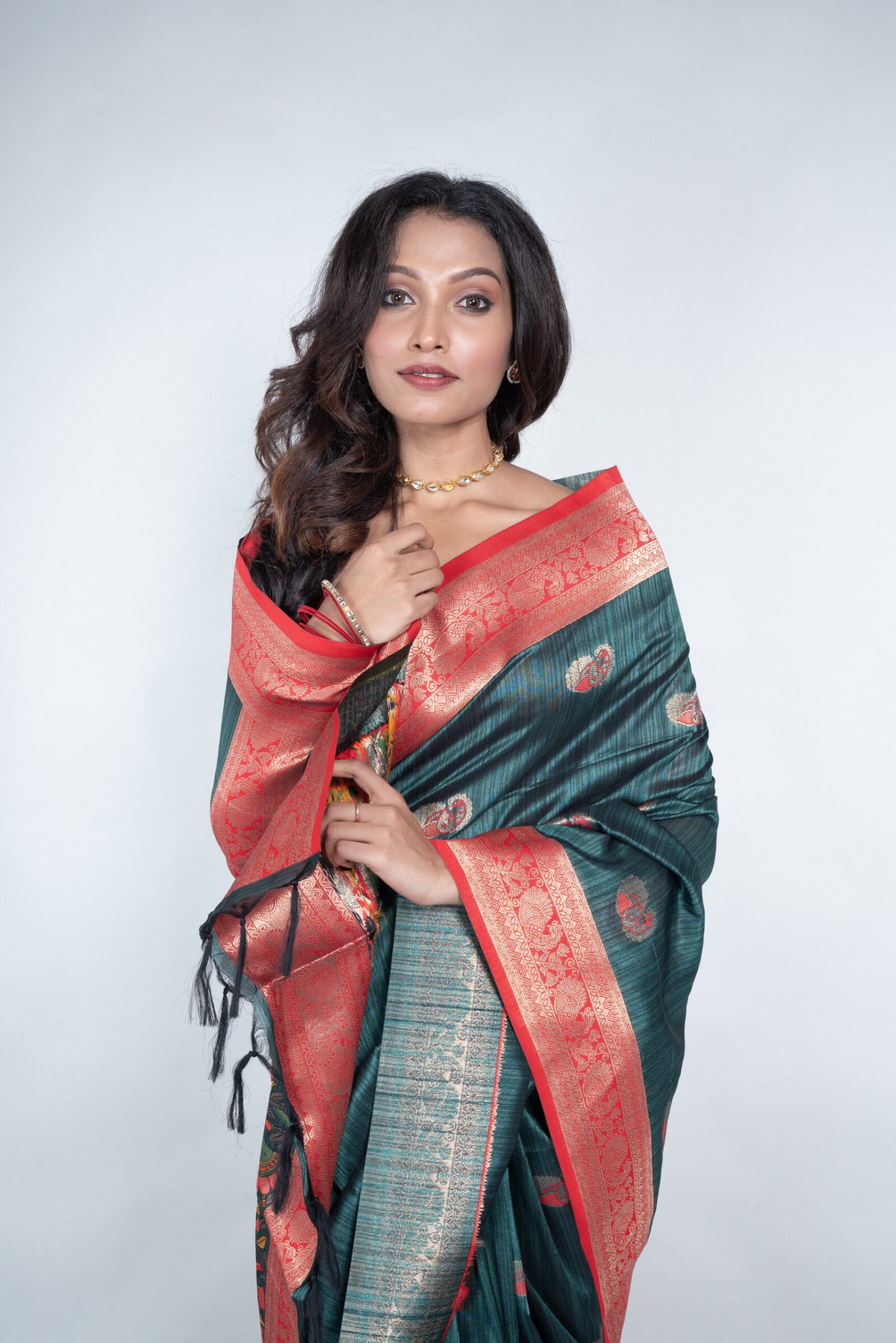 Madhubani 'Noir Radiance' Silk - Image 4