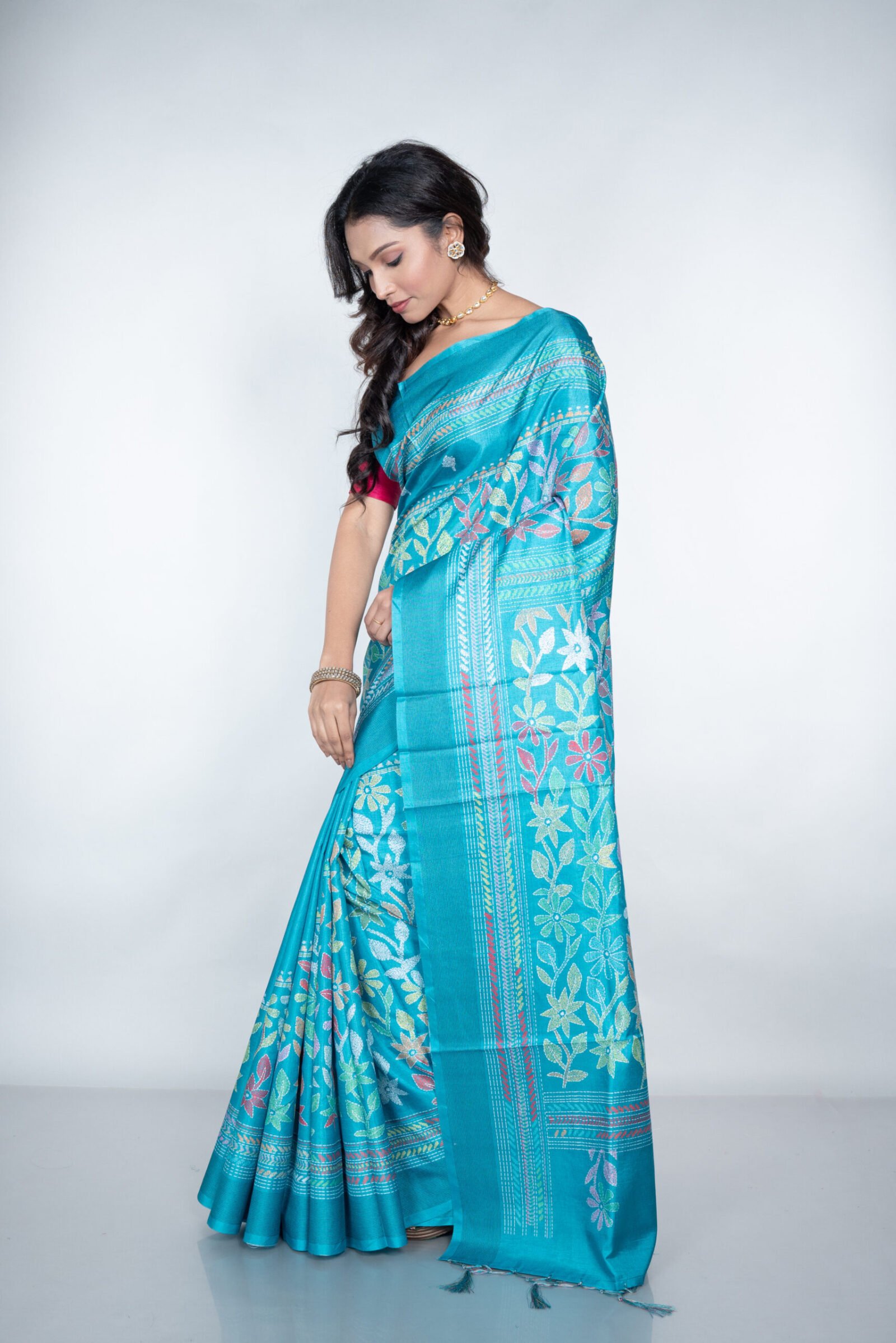 Kantha 'Leafy Grace' Manipuri Patta