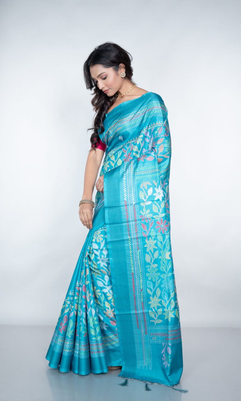 Kantha 'Leafy Grace' Manipuri Patta
