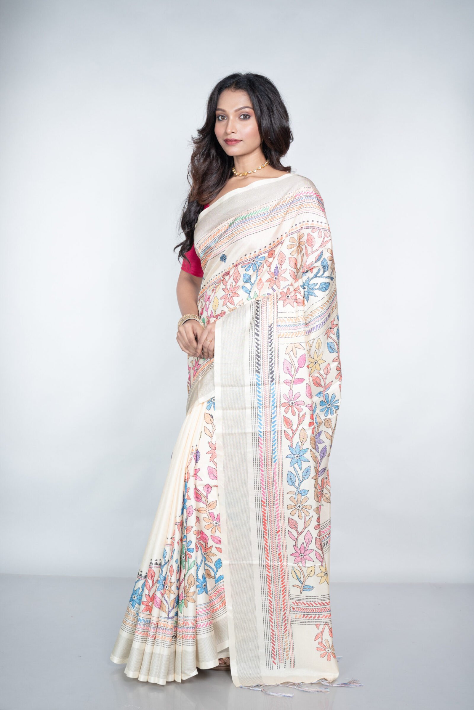 Kantha 'Champagne Whisper' Manipuri Patta