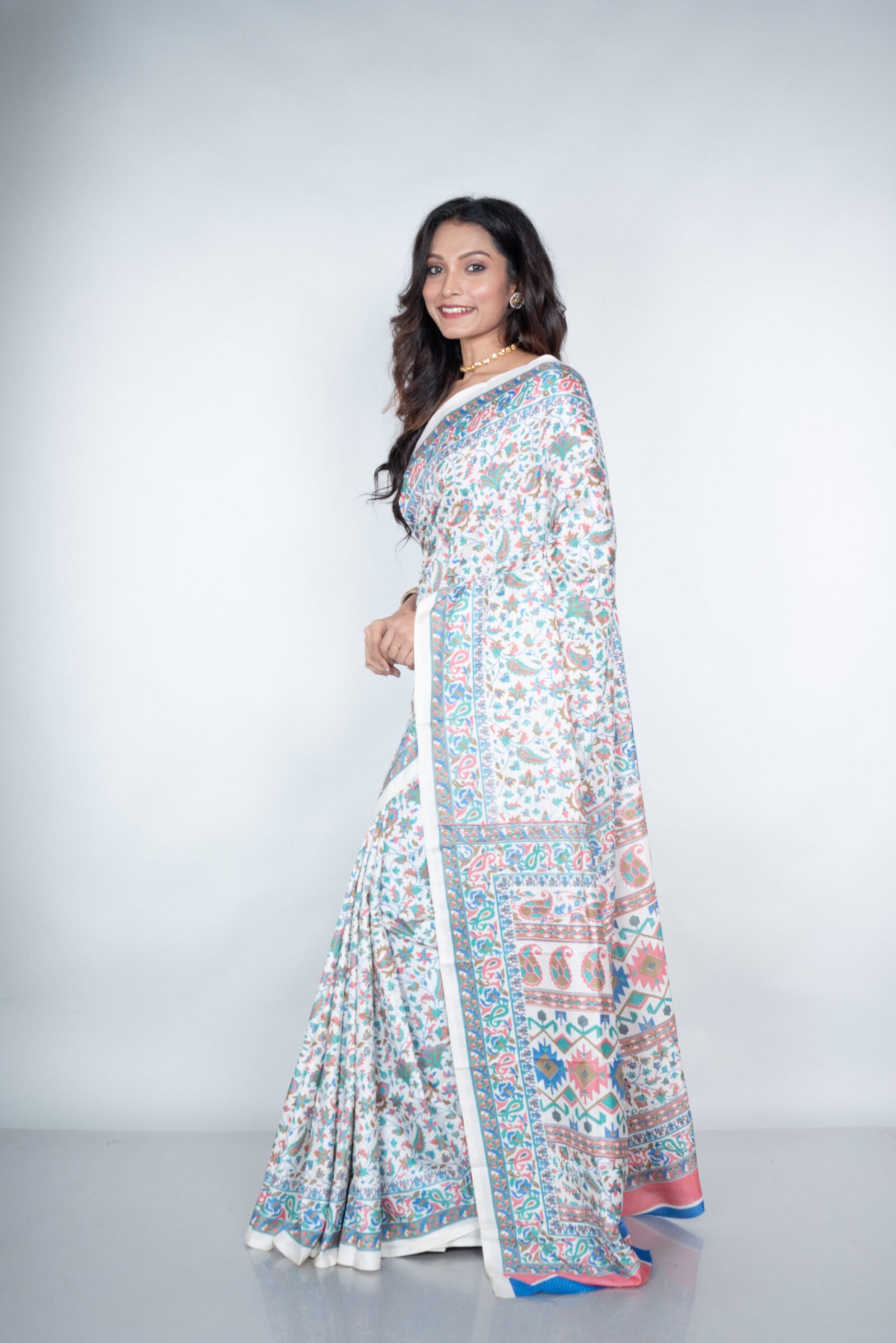 Kashmiri  'Ocean Drape' Silk - Image 2