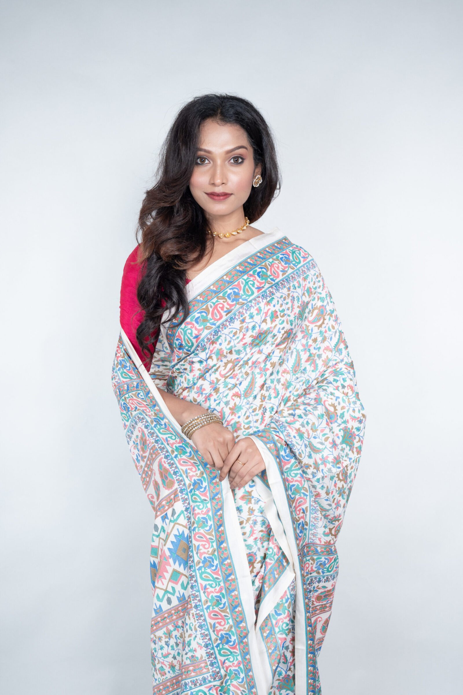 Kashmiri  'Ocean Drape' Silk - Image 3