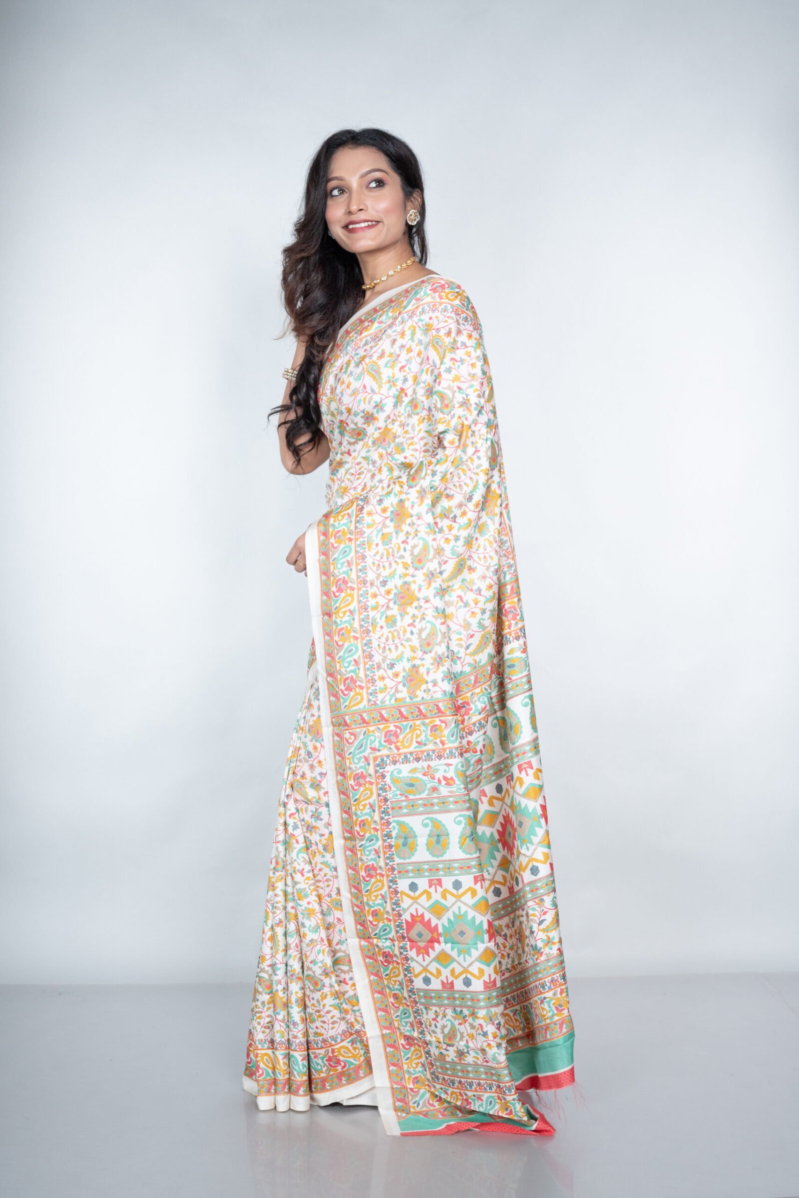 Kashmiri  'Scarlet Serenity' Silk - Image 3