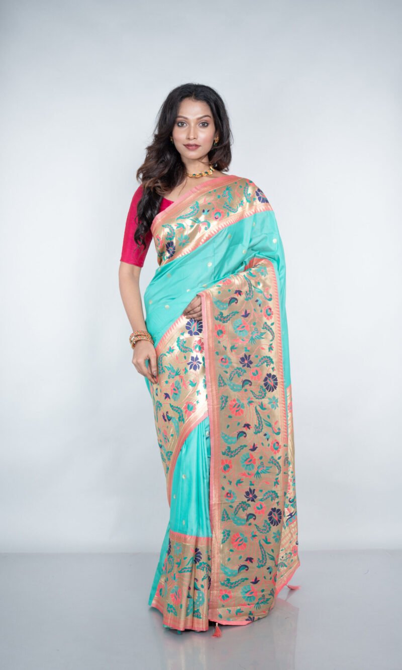 Paithani 'Mahrani Teal'  Silk