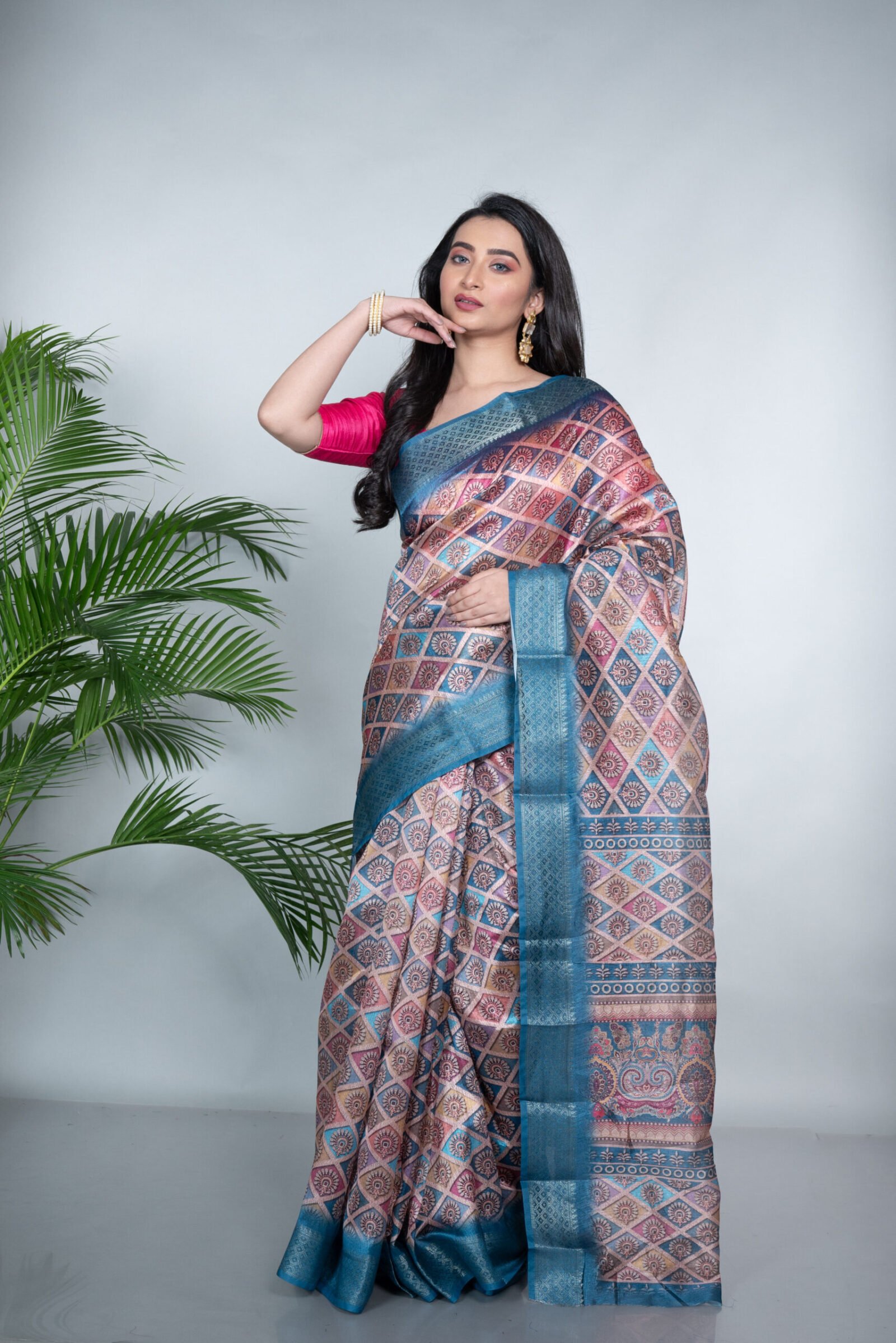 'Turquoise Treasure' Cotton Silk