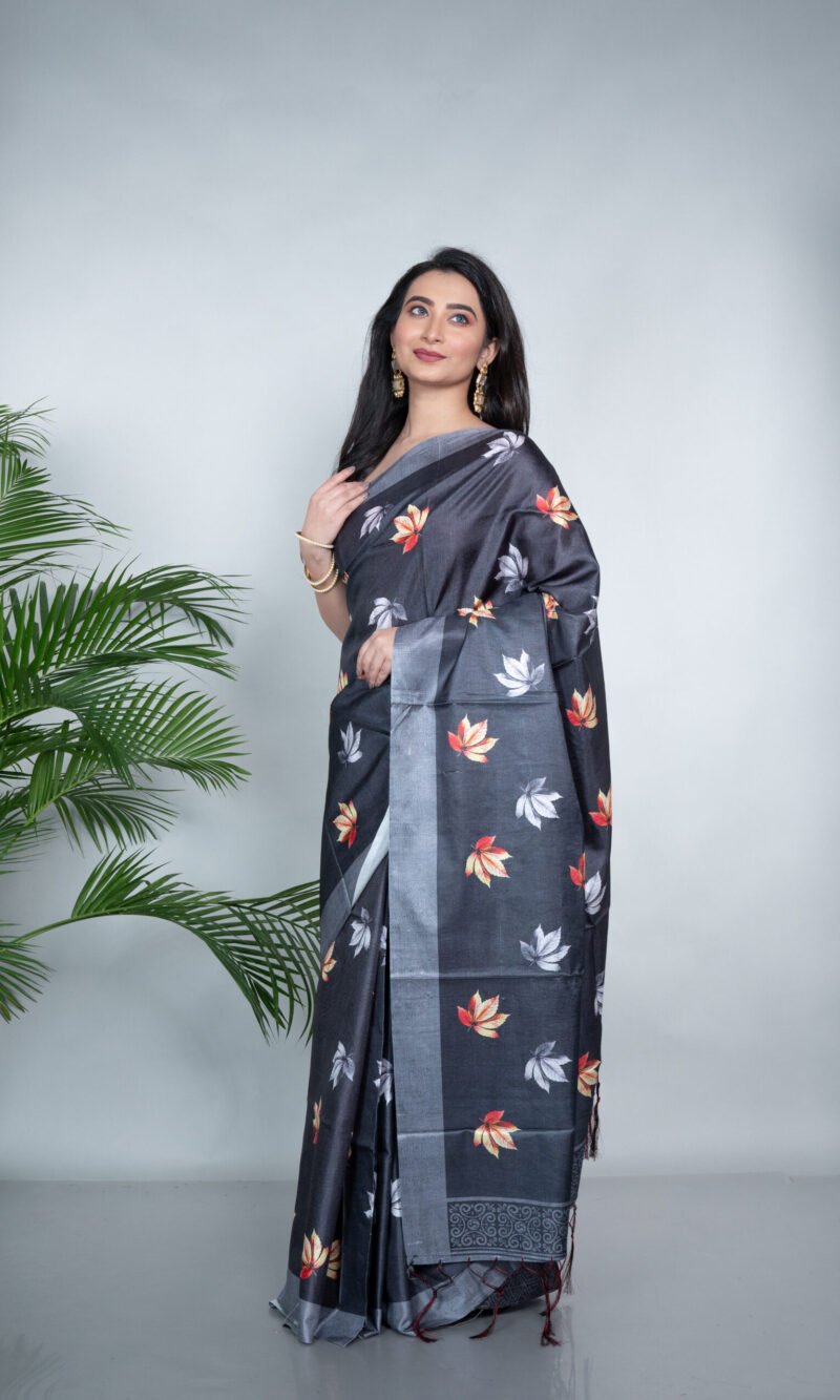 'Onyx Elegance' Manipuri Silk