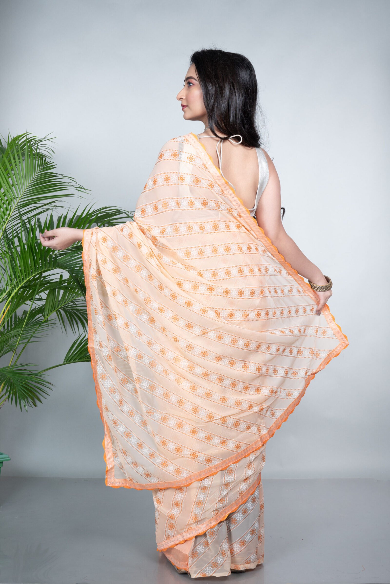 Maheshwari 'Tangarine Twist' - Image 4