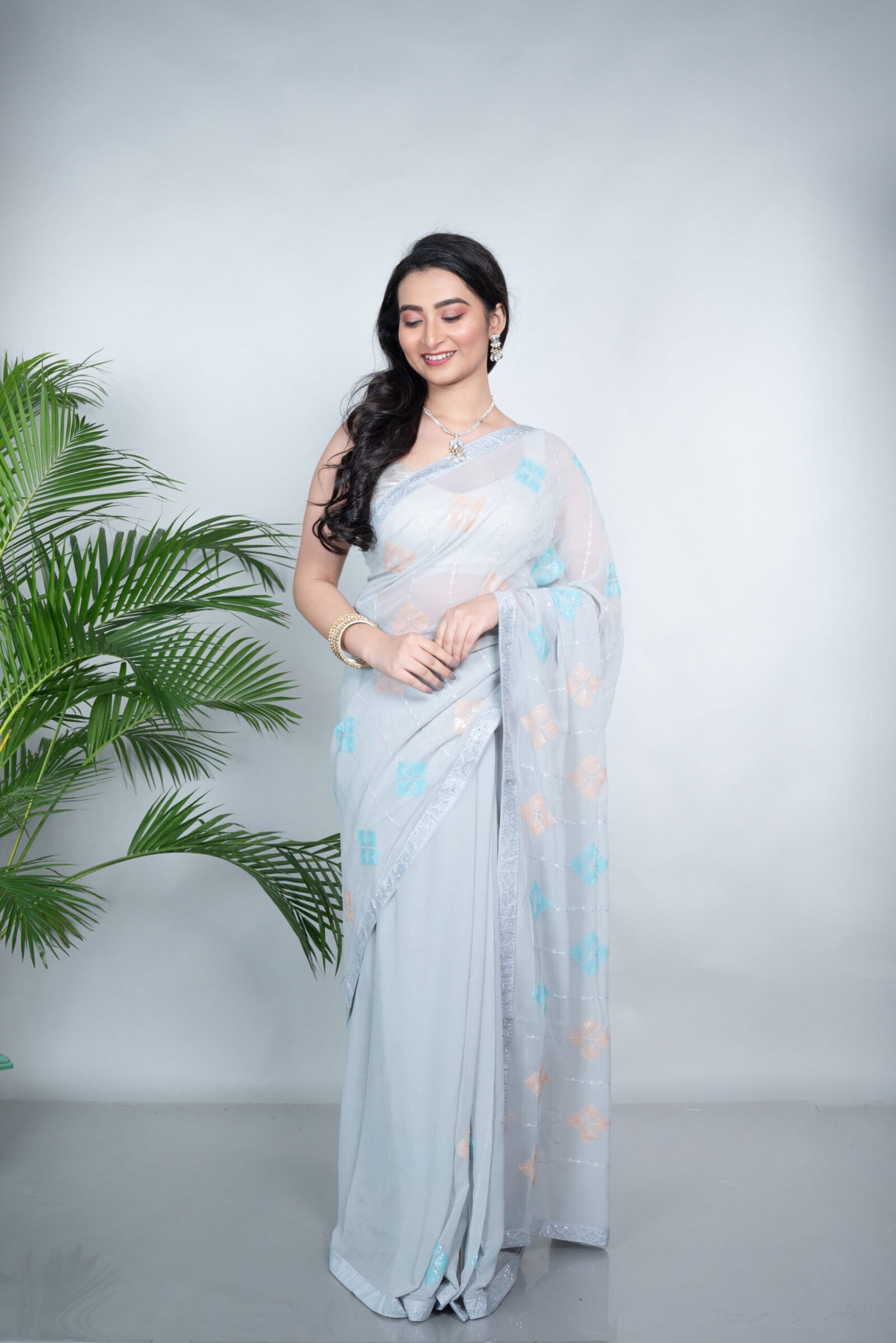 Designer 'Misty Morning' Organza