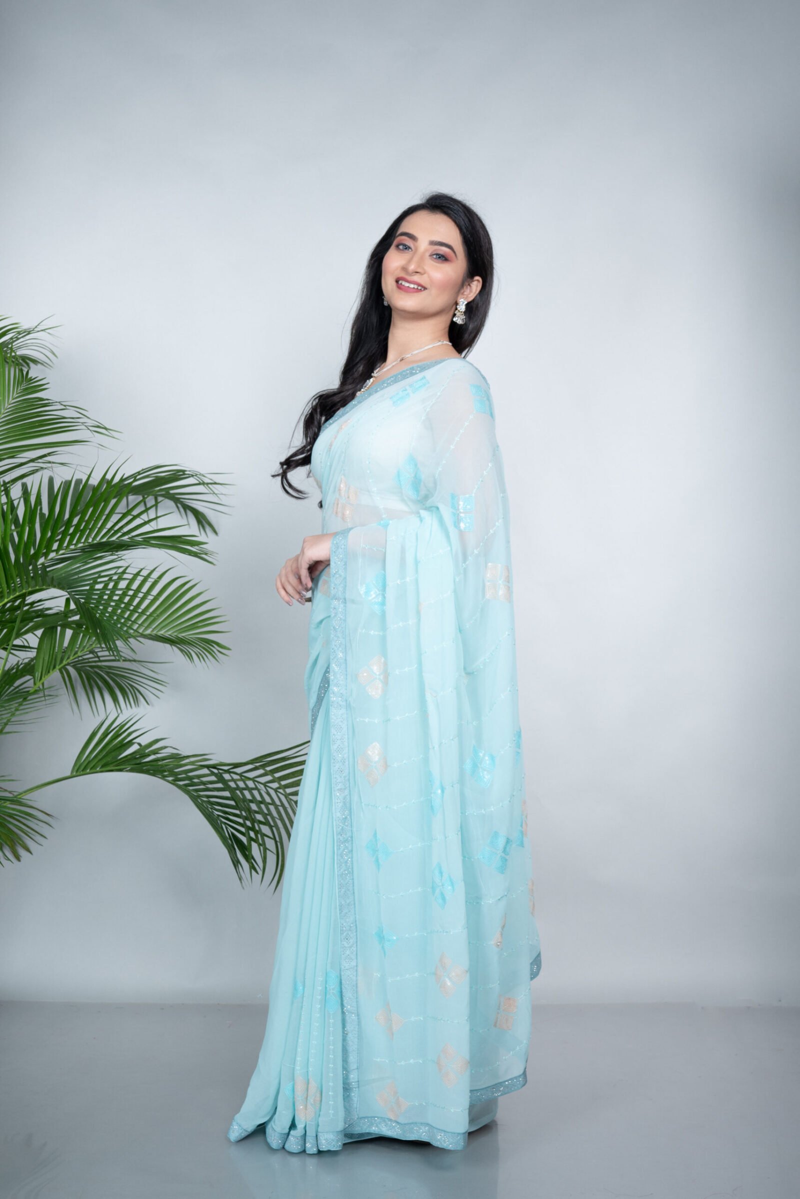 Designer 'Coral Reef' Organza - Image 2
