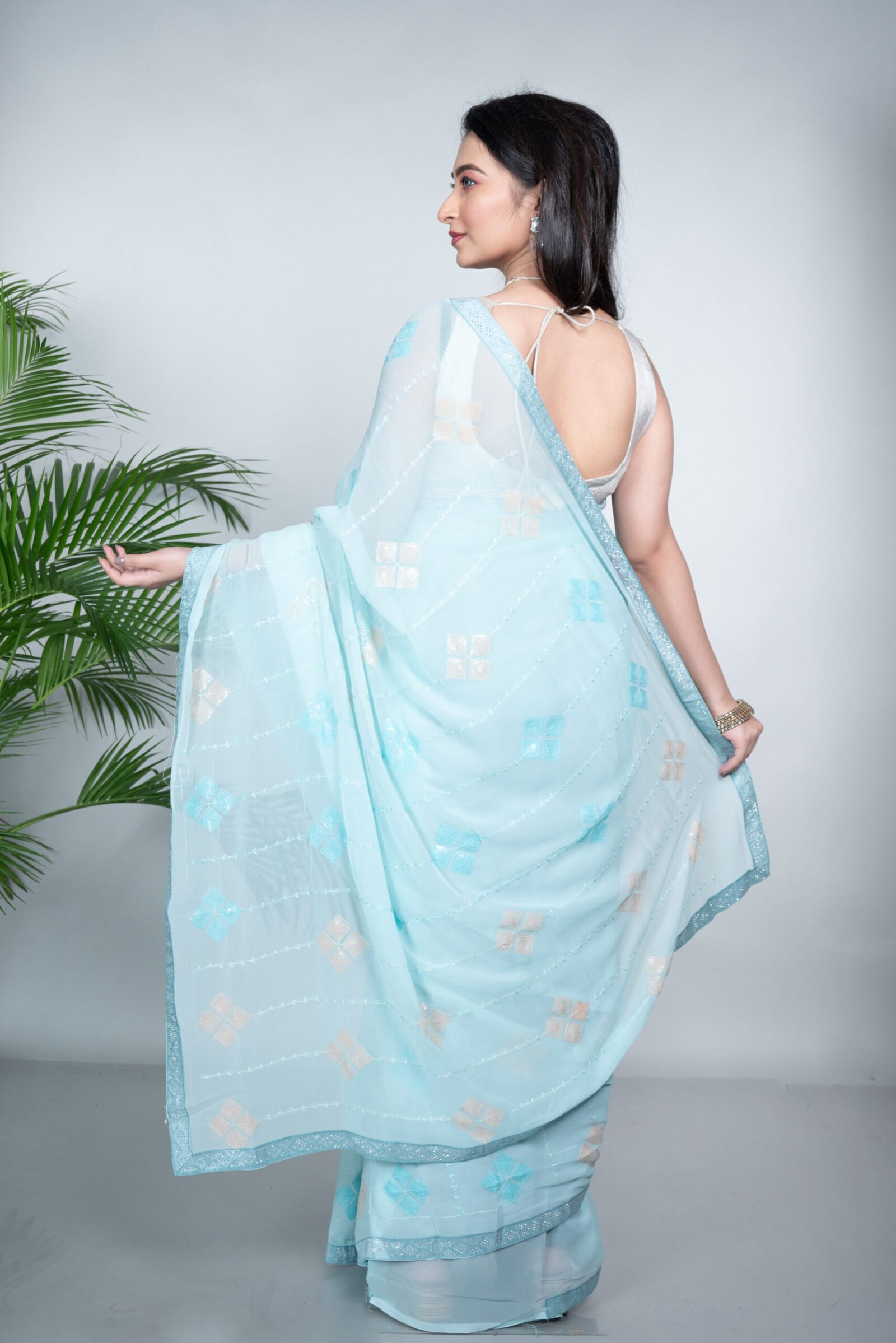 Designer 'Coral Reef' Organza - Image 4