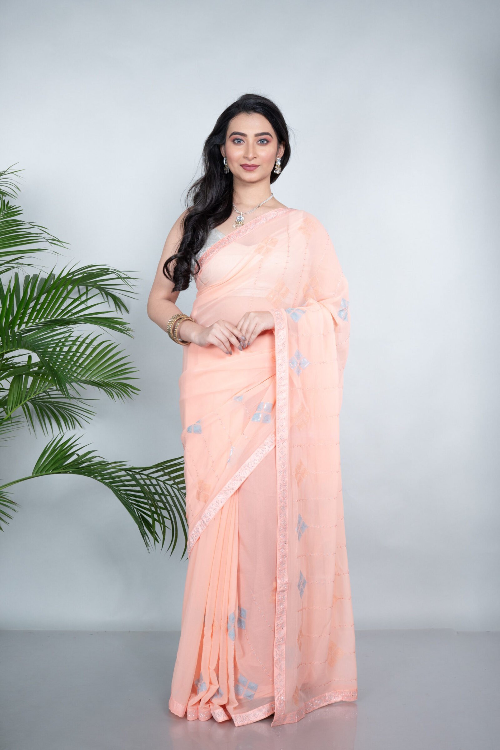 Designer 'Sunset Horizon' Organza - Image 3