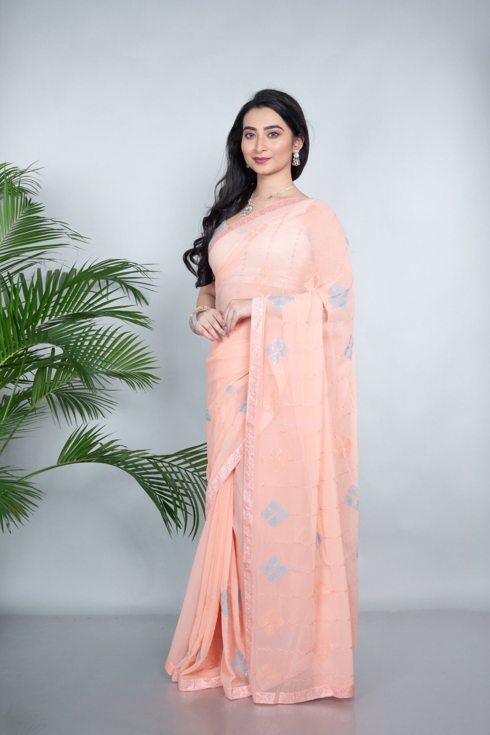 Designer 'Sunset Horizon' Organza