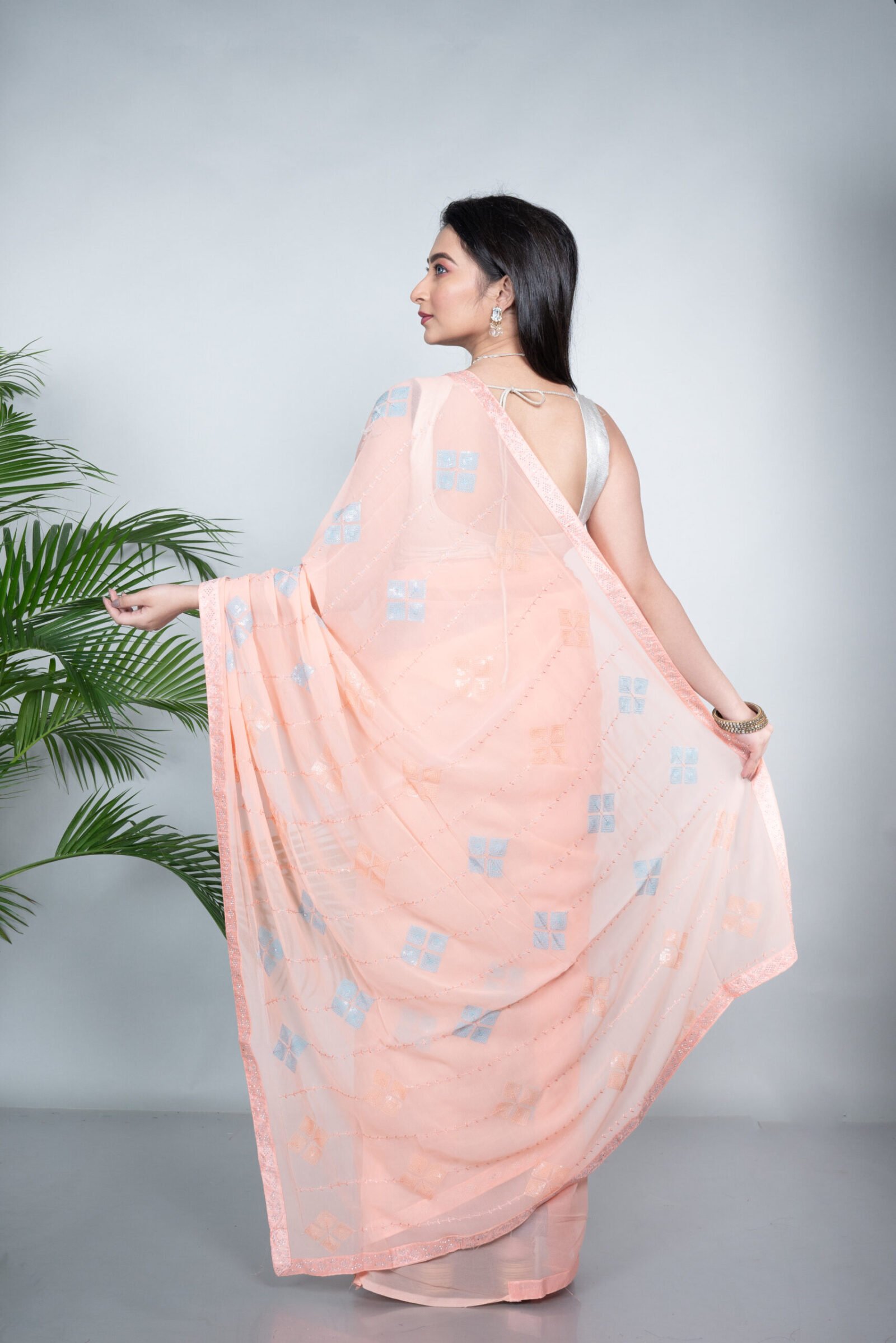 Designer 'Sunset Horizon' Organza - Image 4