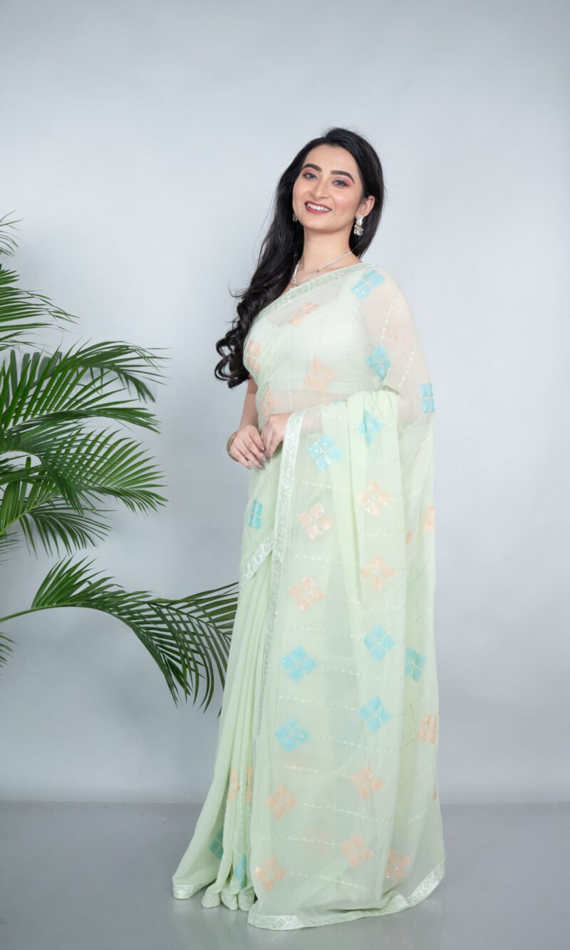 Designer 'Mint Whisper' Organza