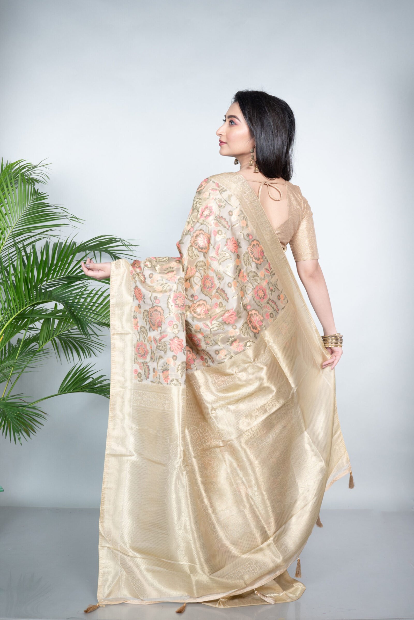 Kalamkari 'Imperial Peach' Satin - Image 4