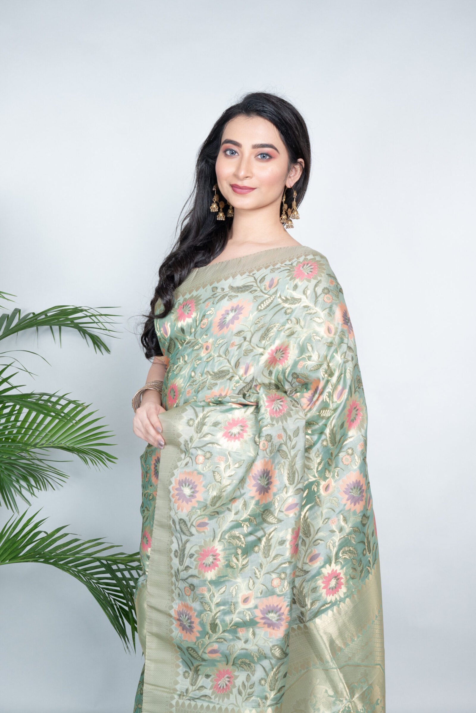 Kalamkari 'Majestic Mint' Satin - Image 2