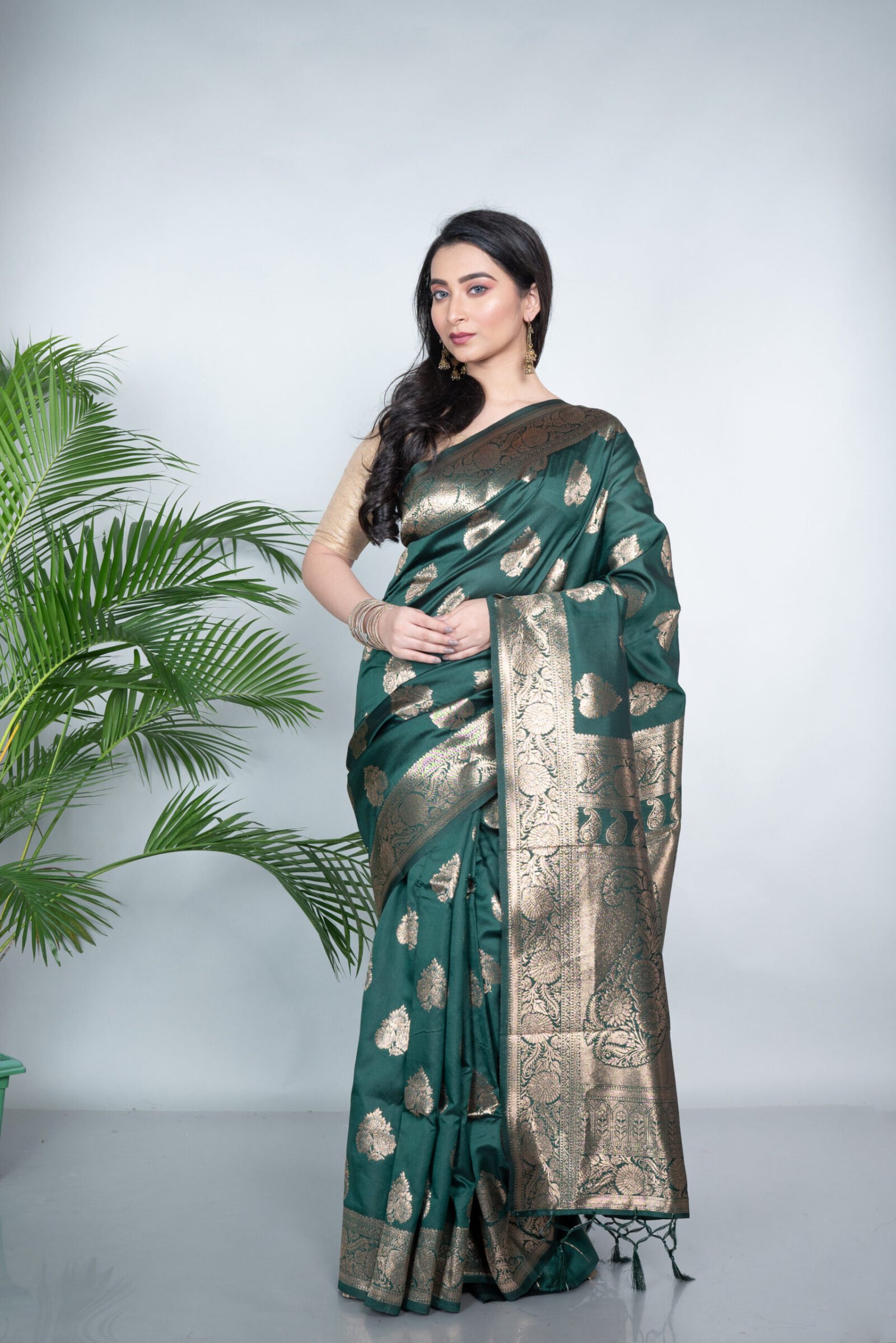 Kanjeevaram 'Mystic Forest'  Silk - Image 3