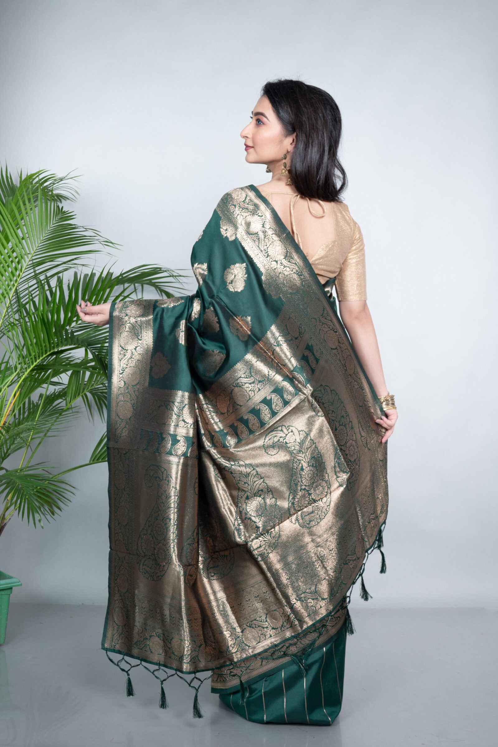 Kanjeevaram 'Mystic Forest'  Silk - Image 4