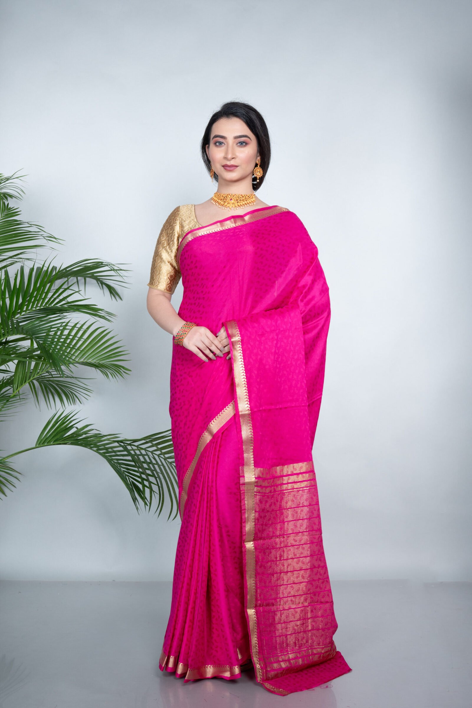 Mysore 'Blush Beauty' Brocade Silk - Image 2