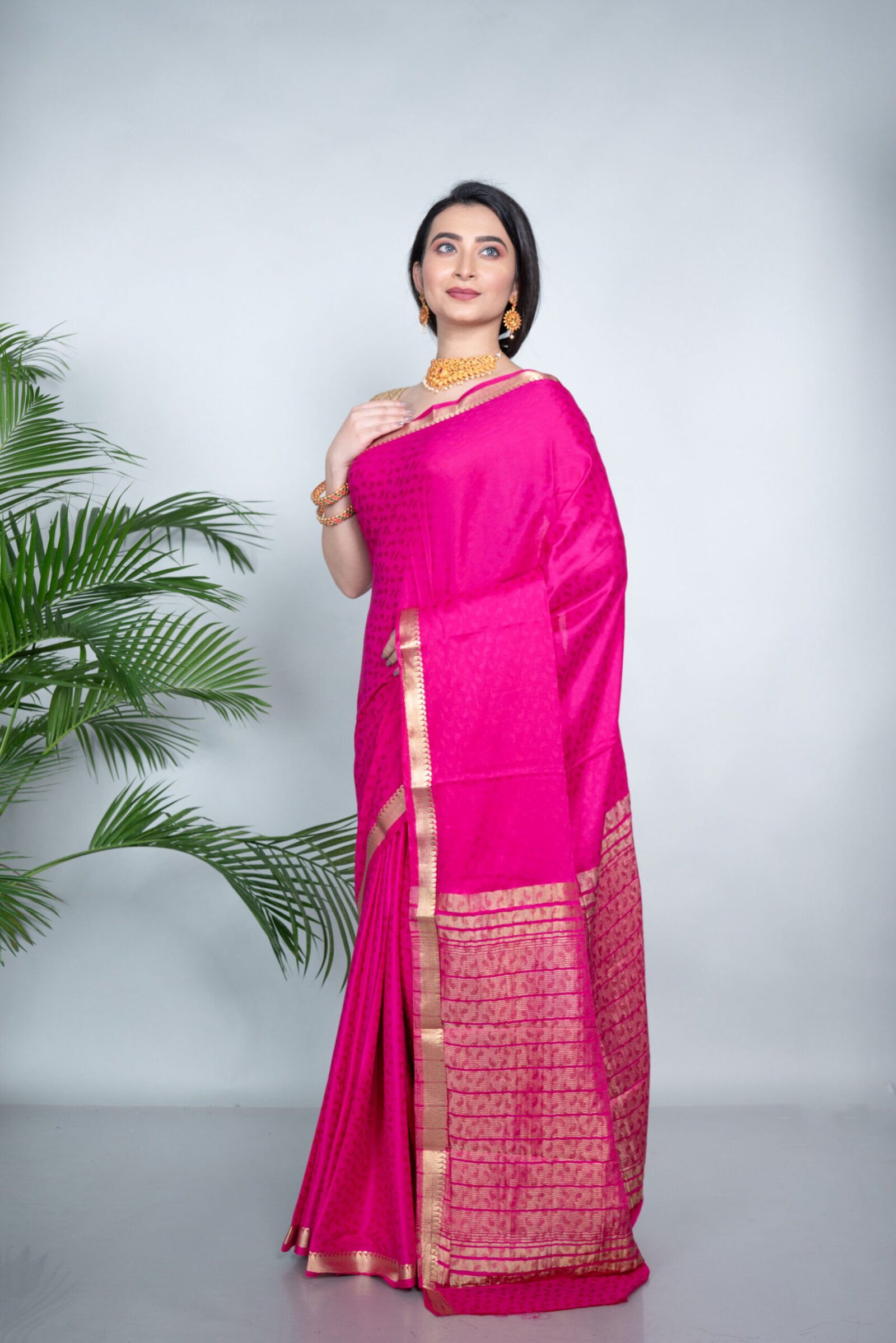 Mysore 'Blush Beauty' Brocade Silk