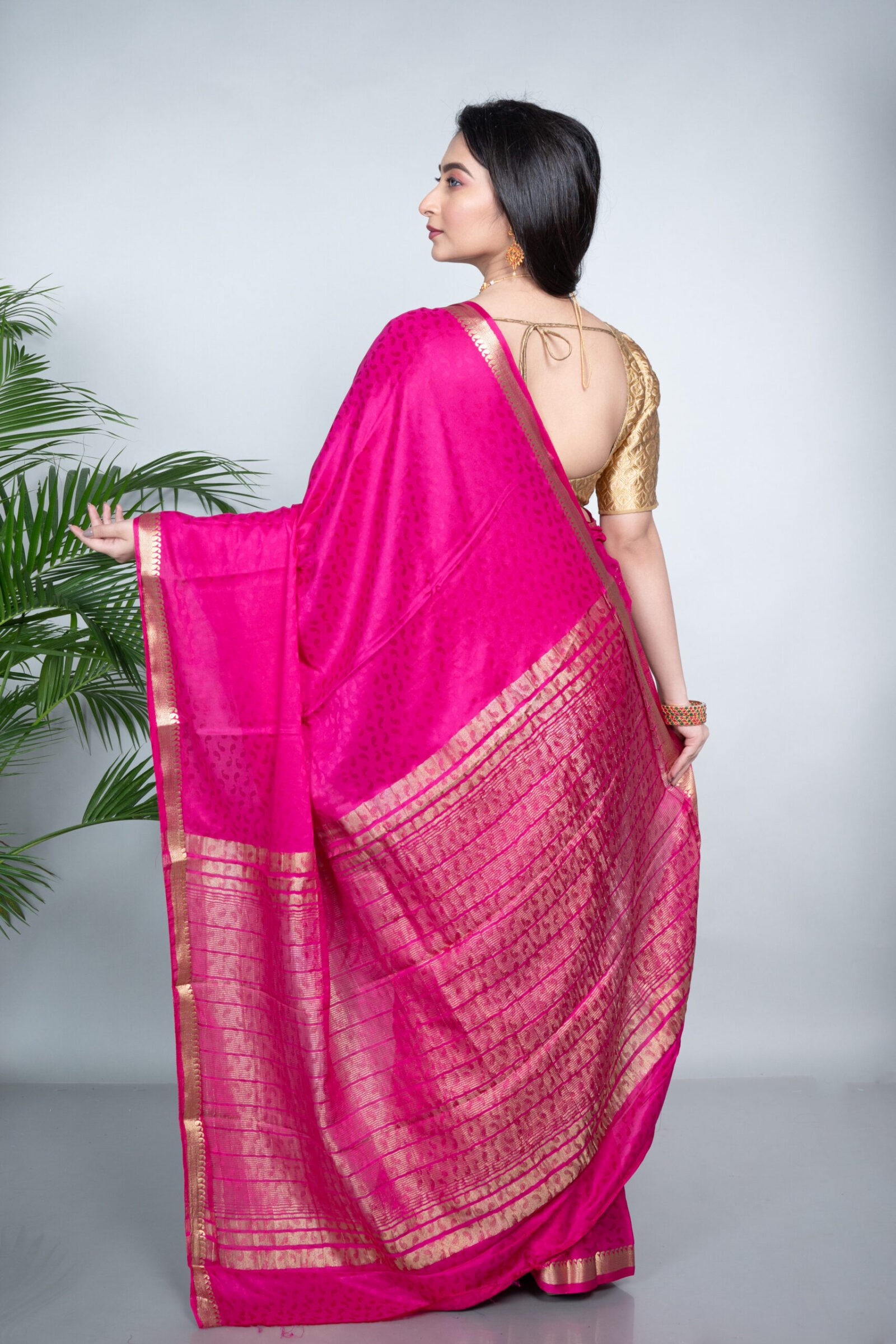 Mysore 'Blush Beauty' Brocade Silk - Image 4