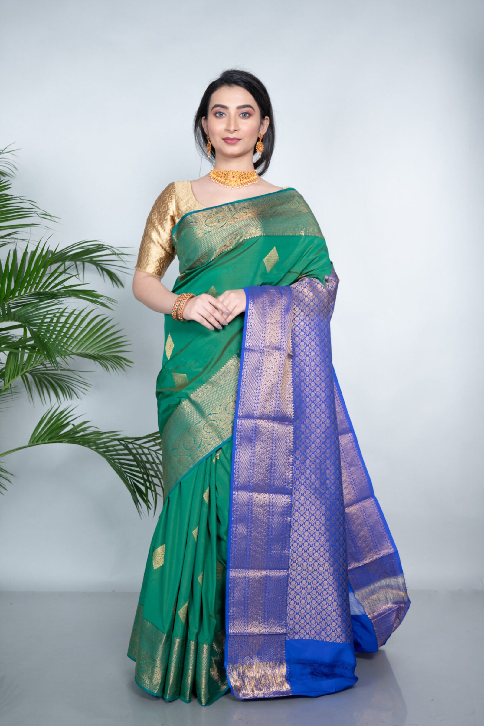 Kanjeevaram 'Verdant Virtue'  Silk