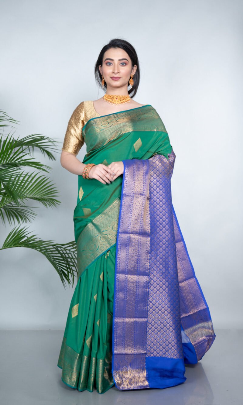 Kanjeevaram 'Verdant Virtue'  Silk