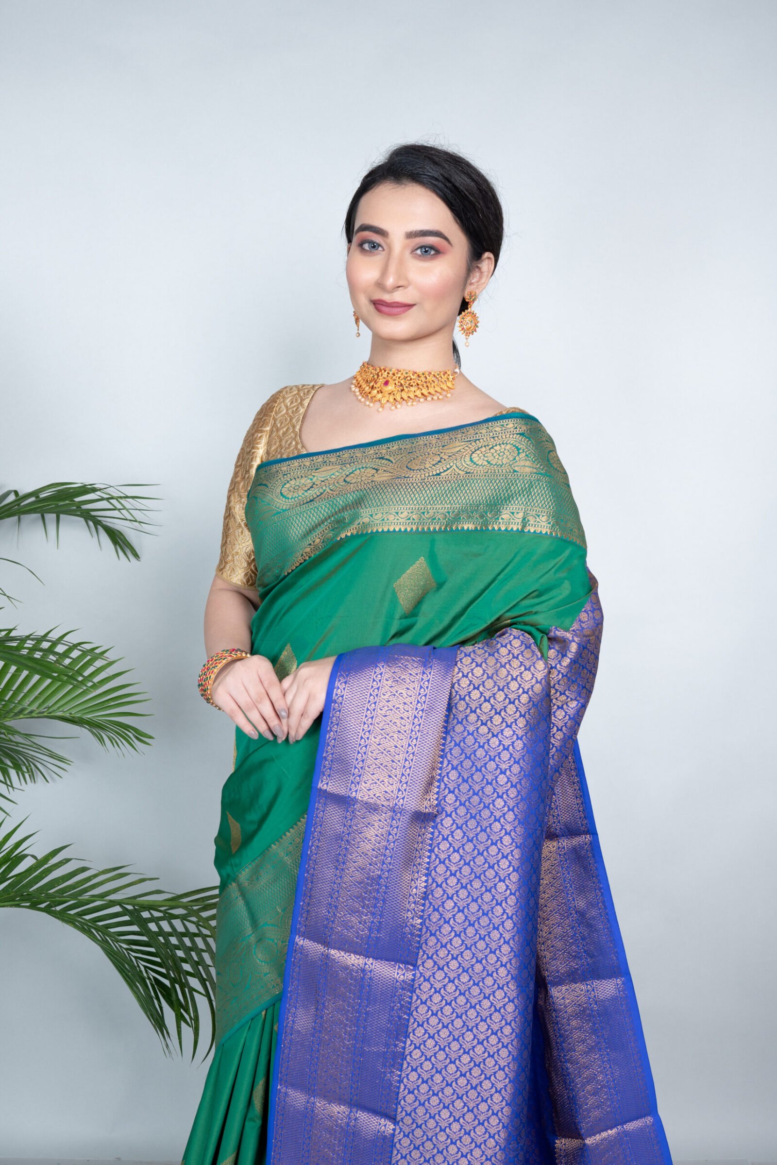 Kanjeevaram 'Verdant Virtue'  Silk - Image 2