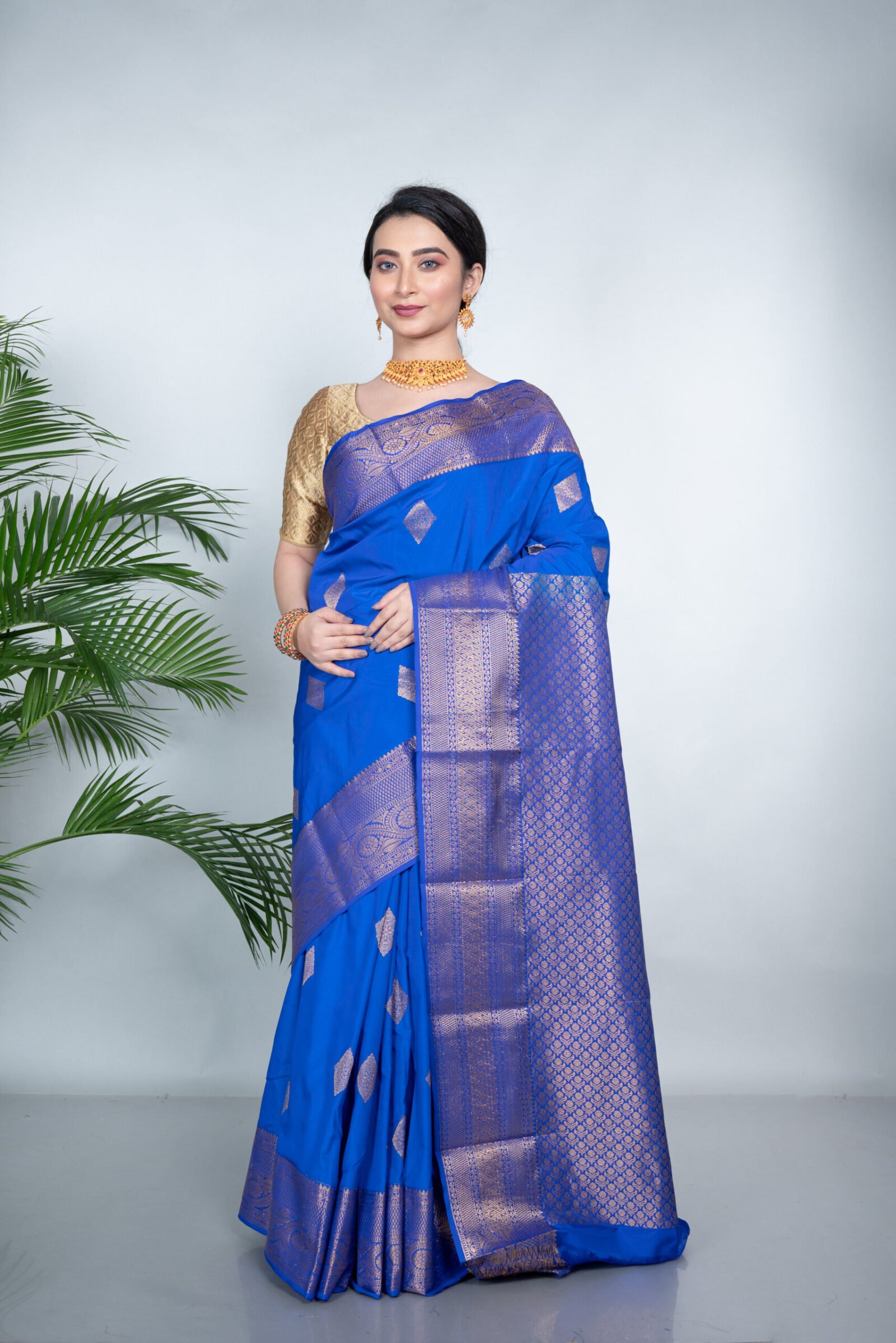 Kanjeevaram 'Radiant Blue' Silk