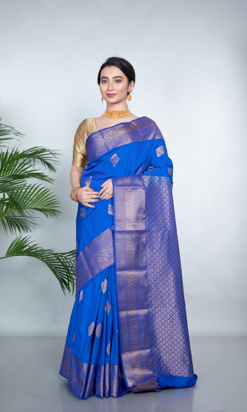 Kanjeevaram 'Radiant Blue' Silk