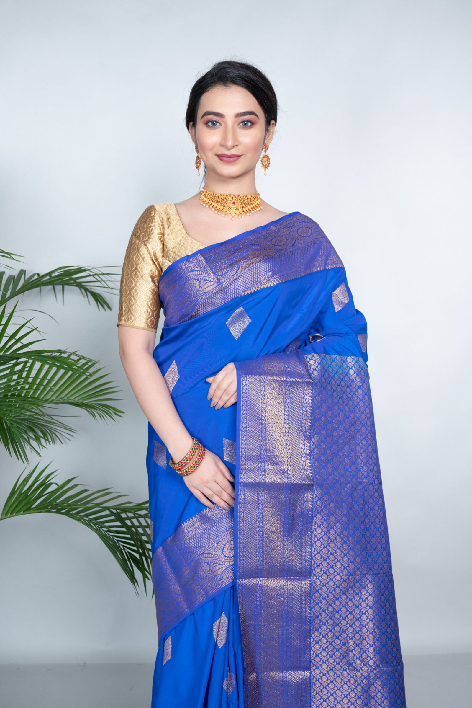 Kanjeevaram 'Radiant Blue' Silk - Image 3