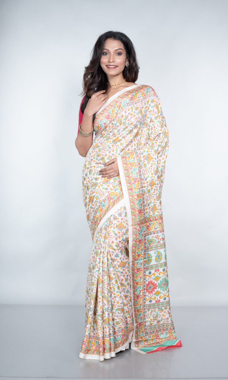 Kashmiri  'Scarlet Serenity' Silk